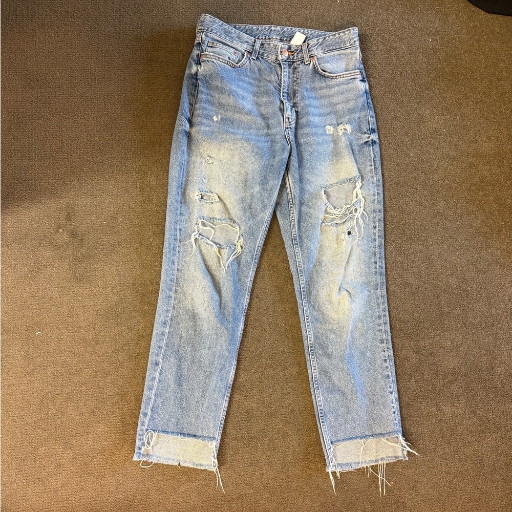 Classic Distressed Light Blue Jeans